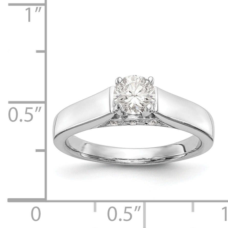 14K Weißgold Stift Set Synthetisch Diamant Verlobungsring