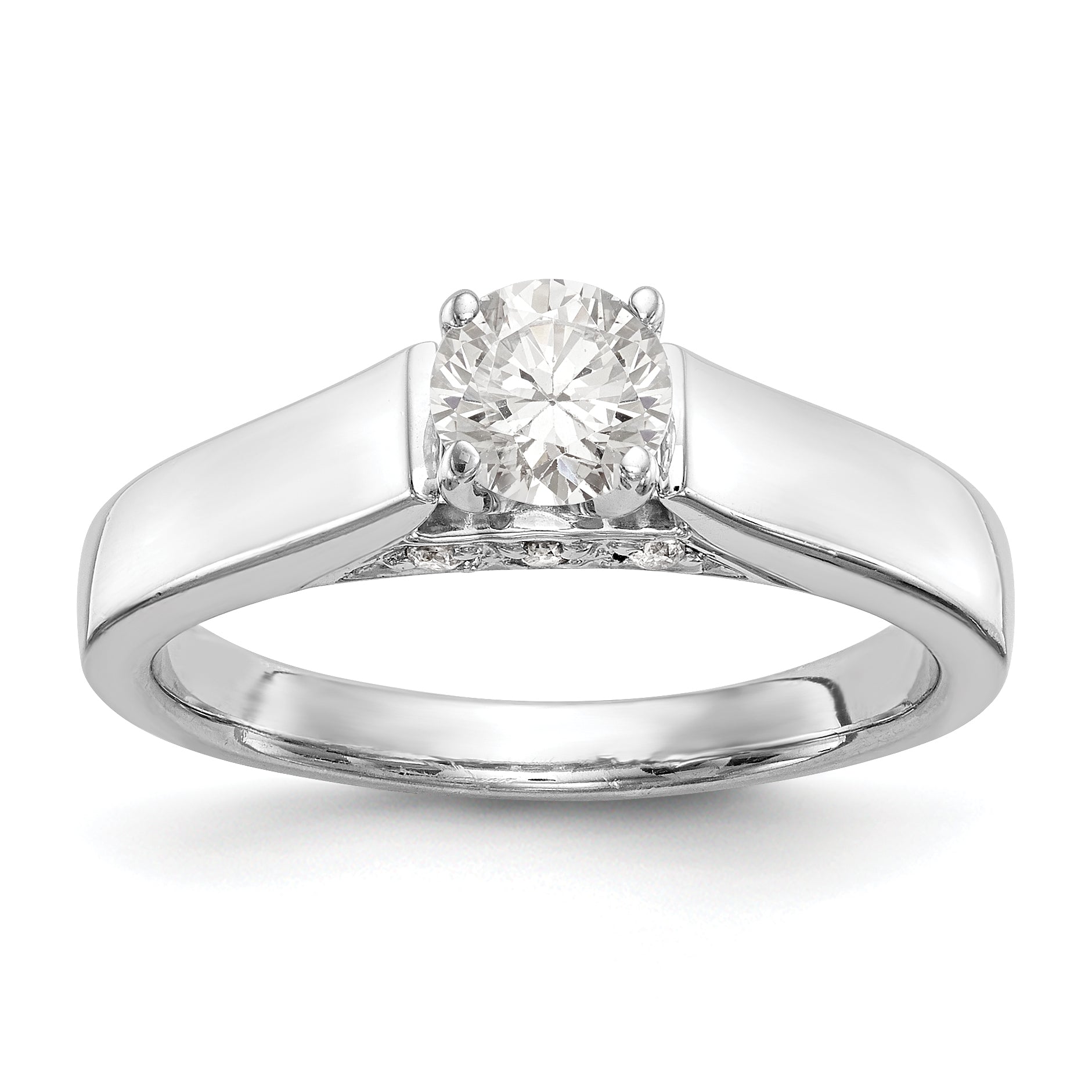 14K Weißgold Stift Set Synthetisch Diamant Verlobungsring