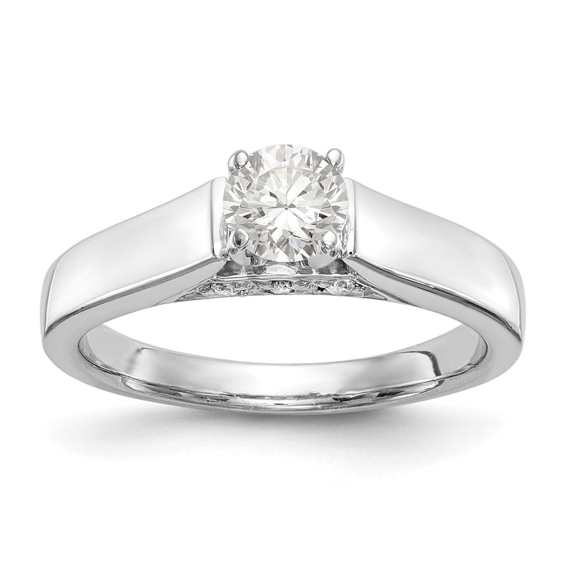 14K Weißgold Stift Set Synthetisch Diamant Verlobungsring