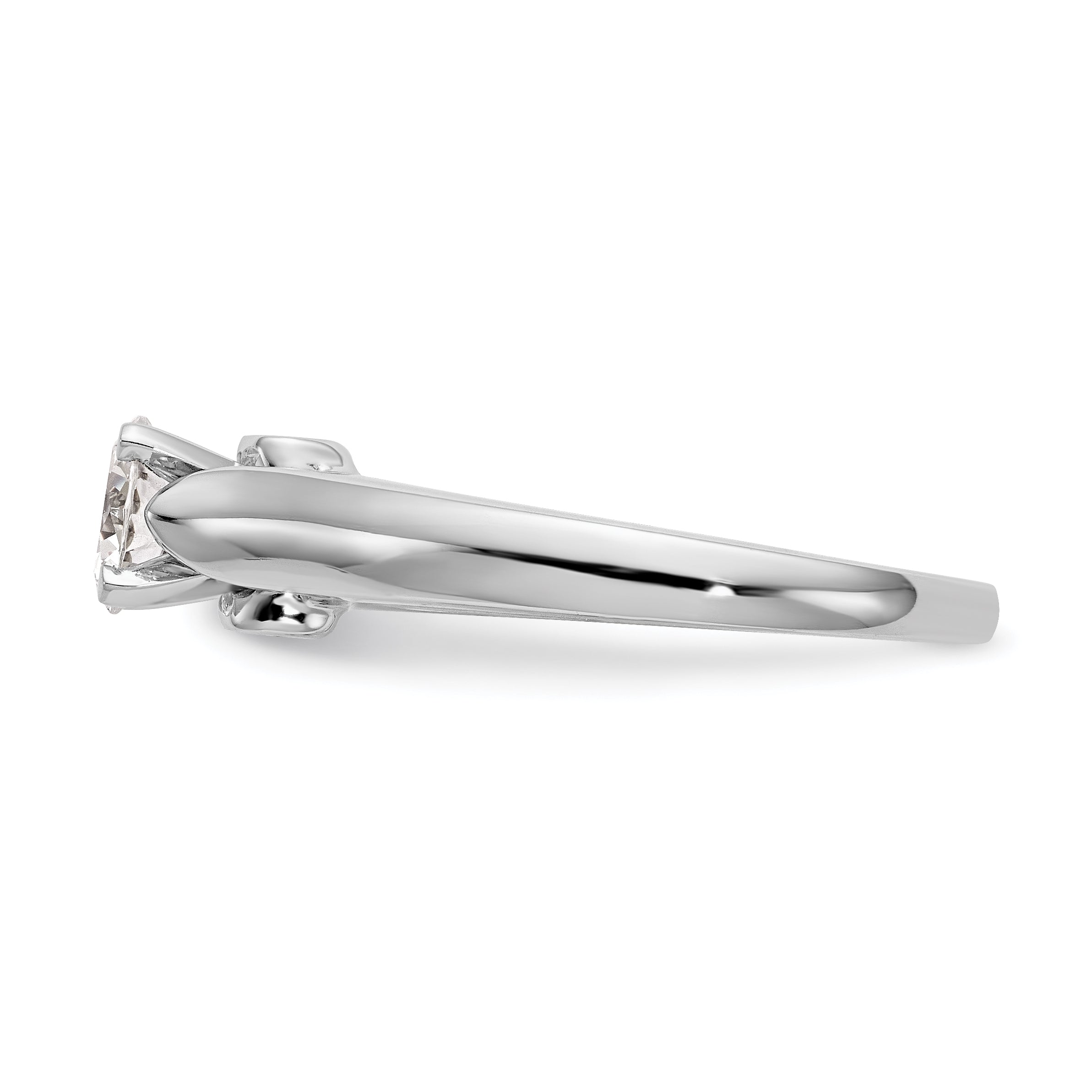 14K Weißgold Synthetisch Diamant Stift Set Verlobungsring
