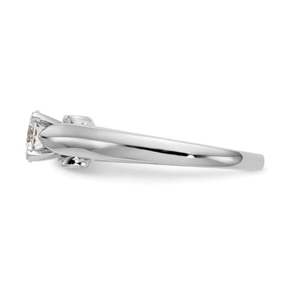 14K Weißgold Synthetisch Diamant Stift Set Verlobungsring