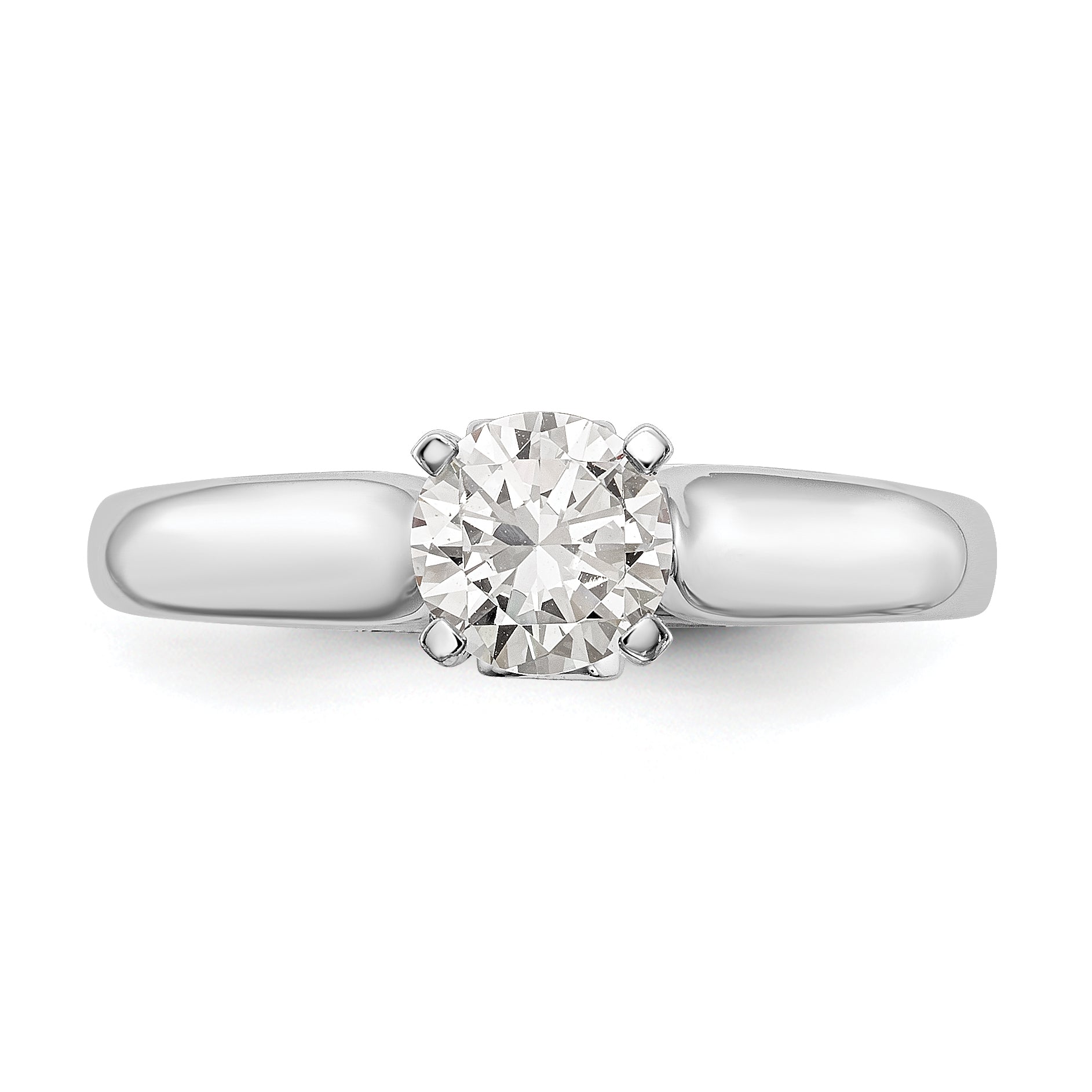 14K Weißgold Synthetisch Diamant Stift Set Verlobungsring