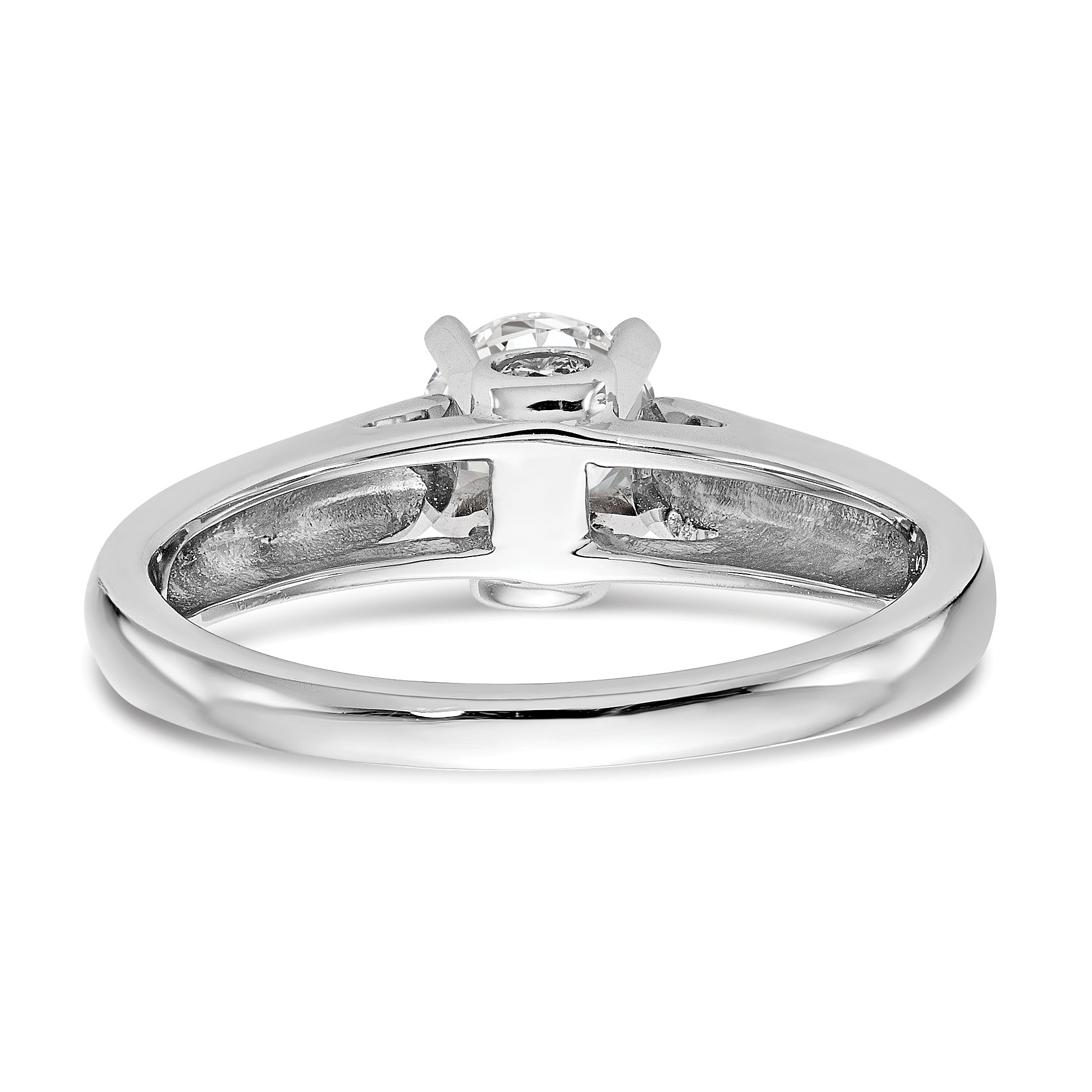 14K Weißgold Synthetisch Diamant Stift Set Verlobungsring