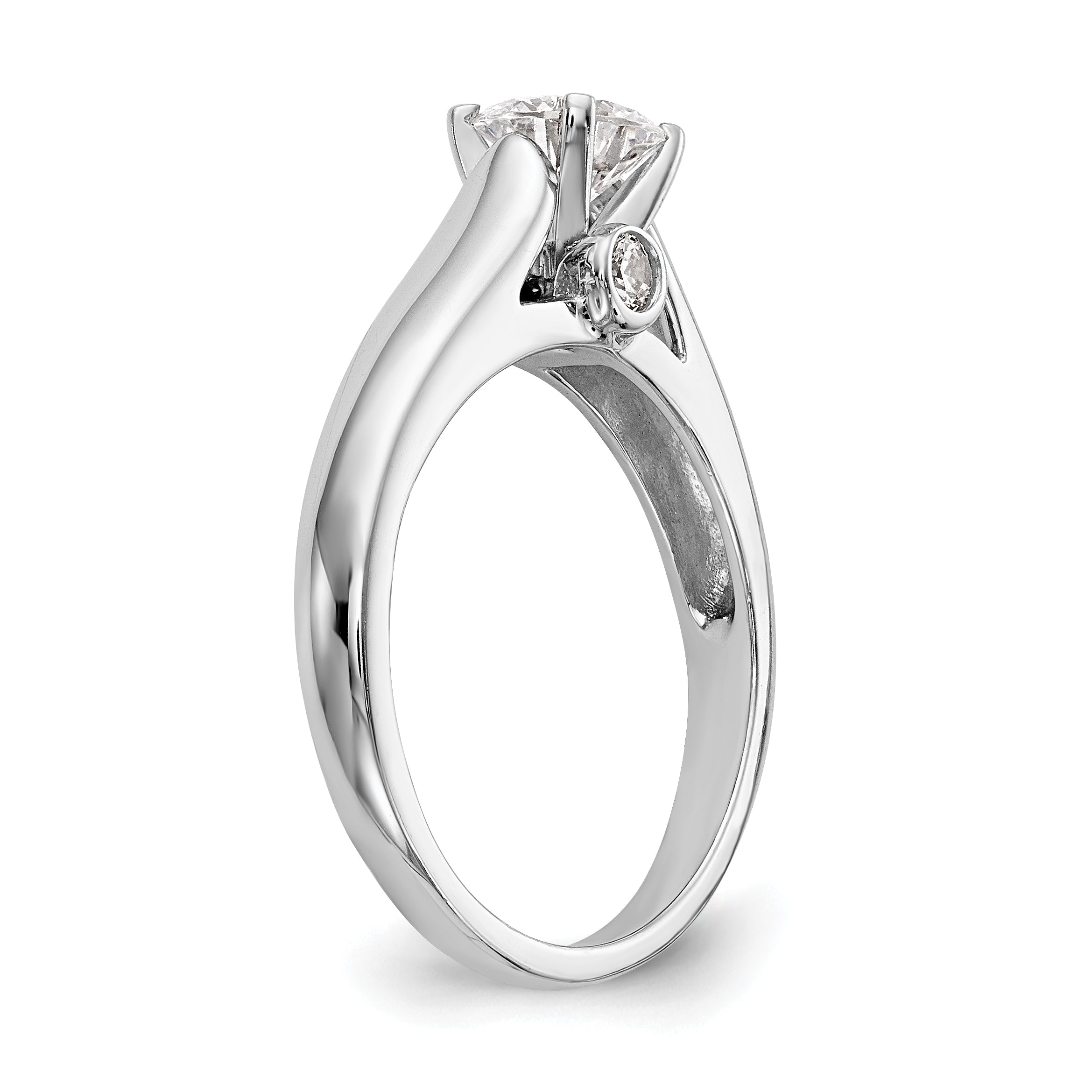 14K Weißgold Synthetisch Diamant Stift Set Verlobungsring