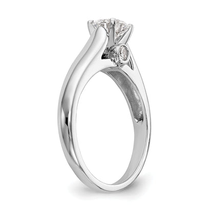 14K Weißgold Synthetisch Diamant Stift Set Verlobungsring