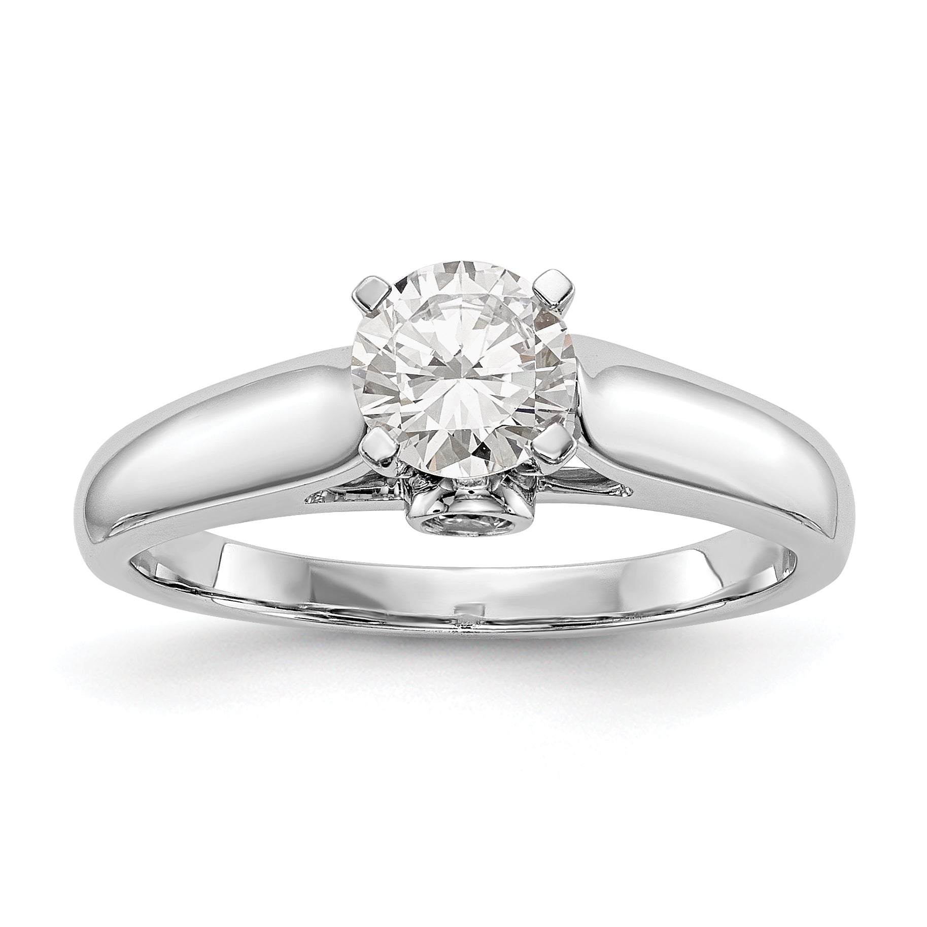 14K Weißgold Synthetisch Diamant Stift Set Verlobungsring