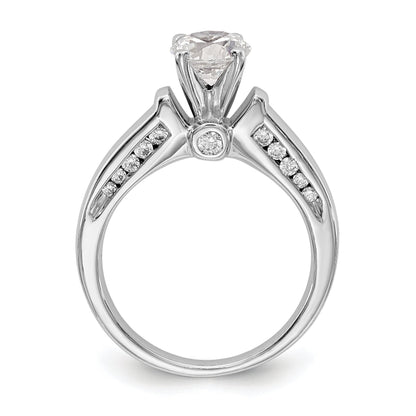 14K Weißgold Synthetisch Diamant Verlobungsring