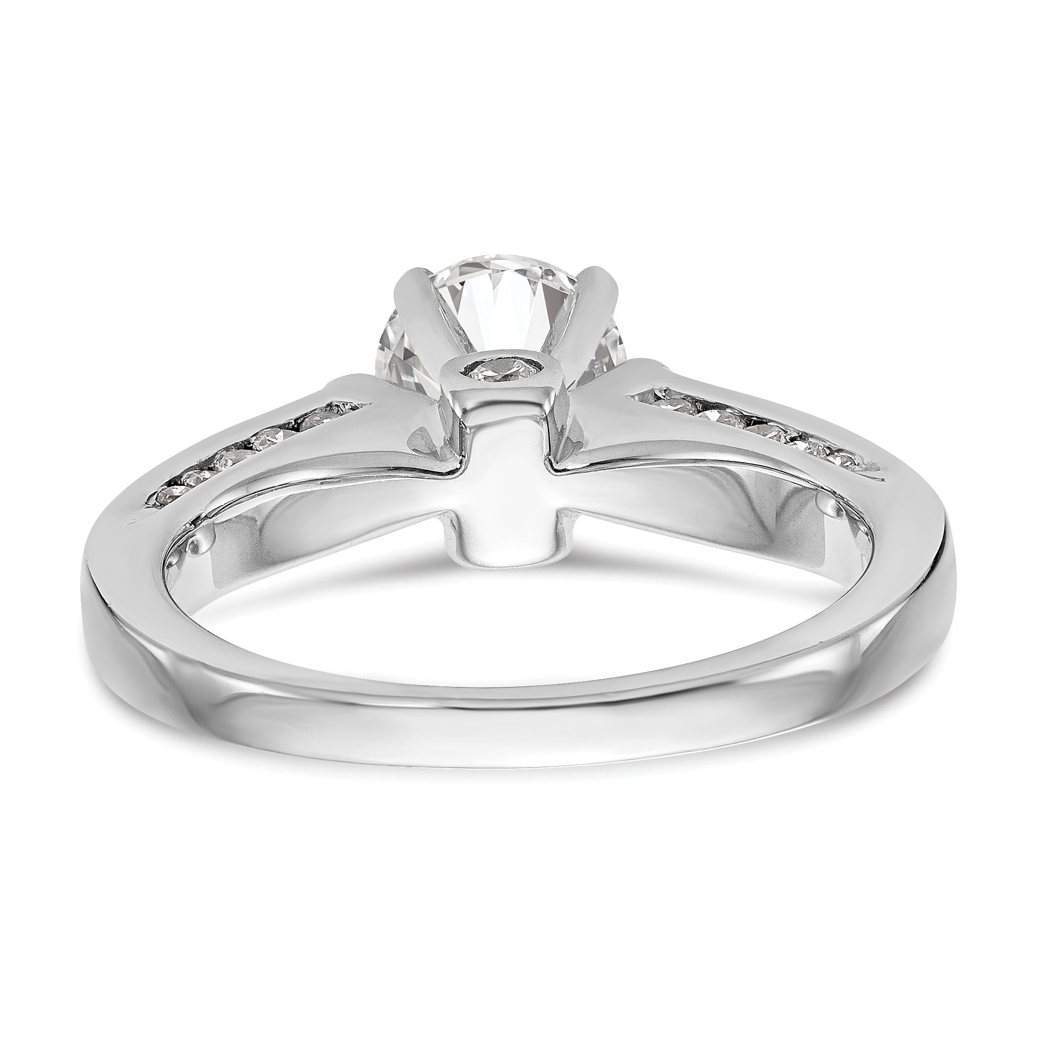 14K Weißgold Synthetisch Diamant Verlobungsring