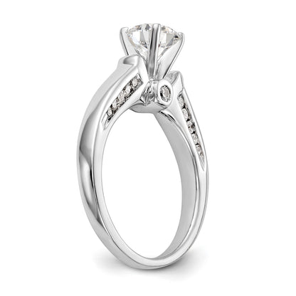 14K Weißgold Synthetisch Diamant Verlobungsring