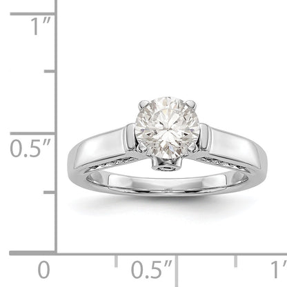 14K Weißgold Synthetisch Diamant Verlobungsring