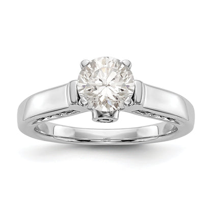 14K Weißgold Synthetisch Diamant Verlobungsring