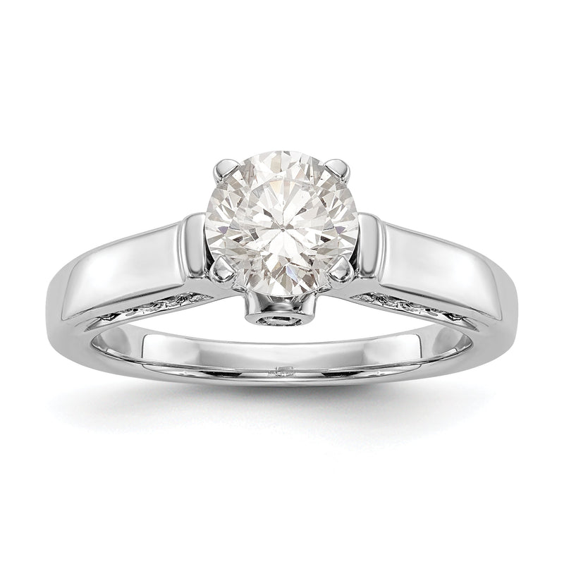 14K Weißgold Synthetisch Diamant Verlobungsring