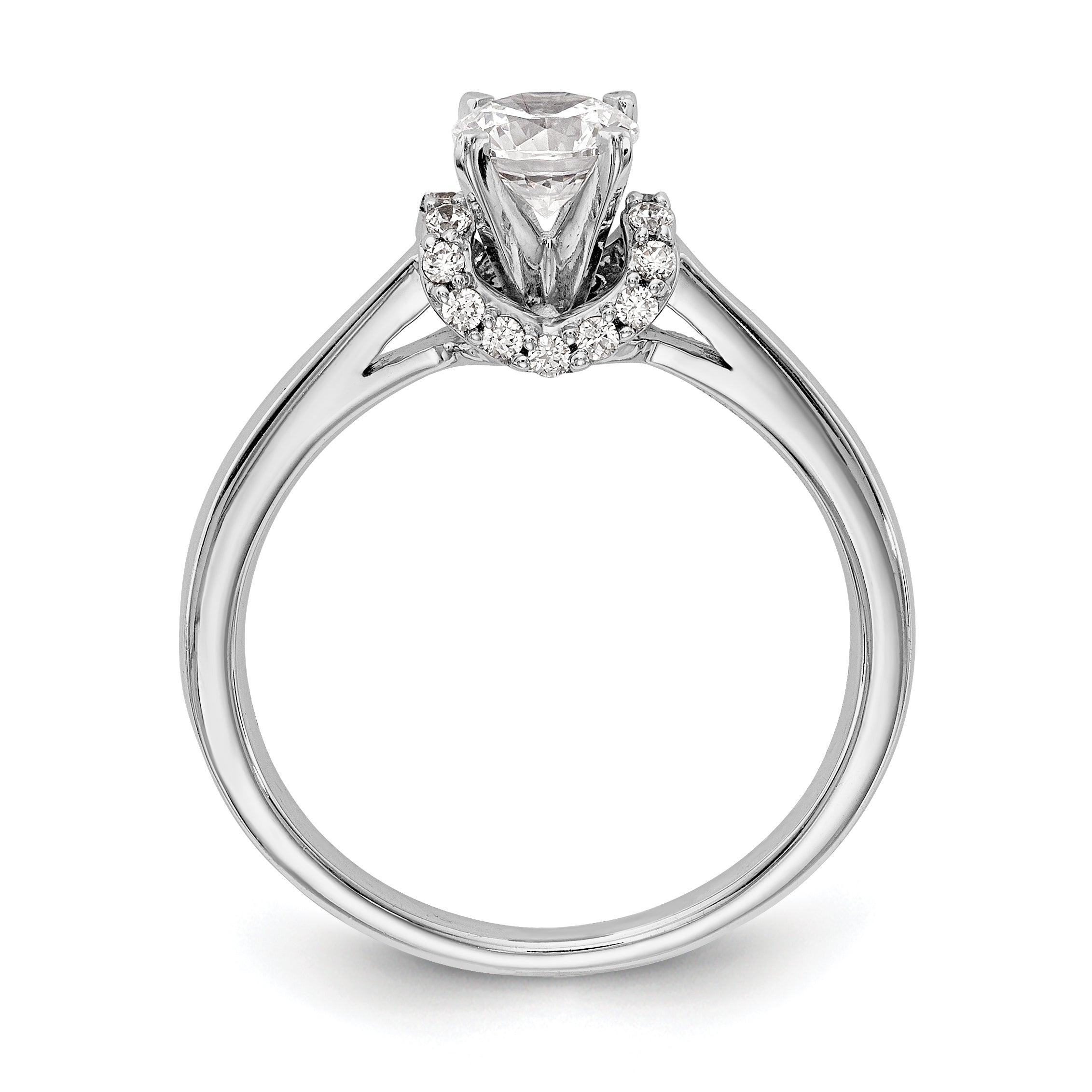14K Weißgold Stift Set Synthetisch Diamant Verlobungsring