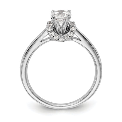14K Weißgold Stift Set Synthetisch Diamant Verlobungsring