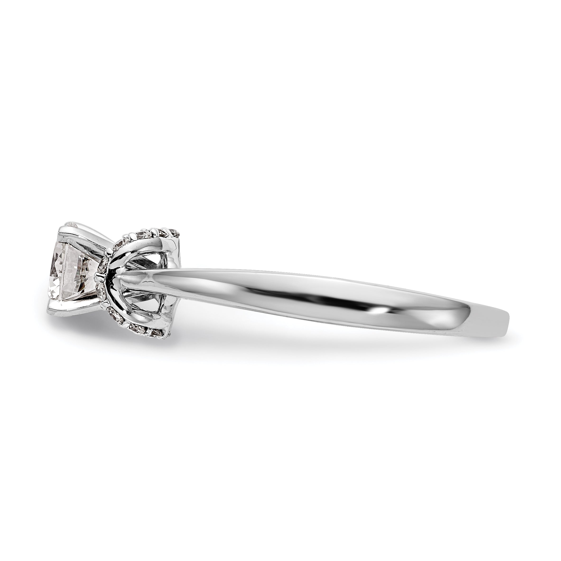 14K Weißgold Stift Set Synthetisch Diamant Verlobungsring