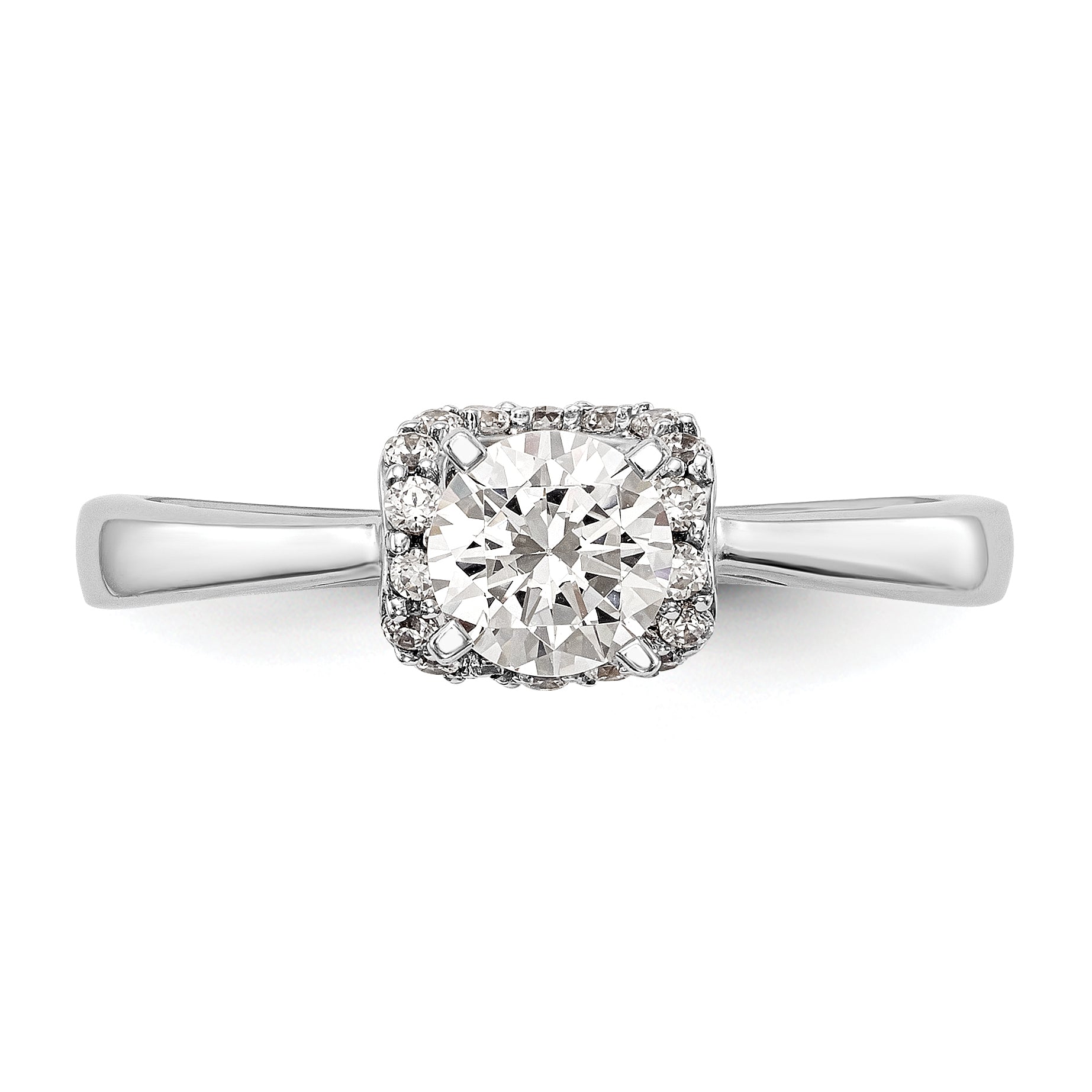 14K Weißgold Stift Set Synthetisch Diamant Verlobungsring