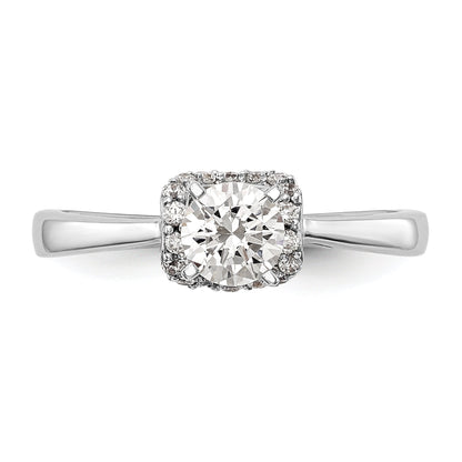 14K Weißgold Stift Set Synthetisch Diamant Verlobungsring