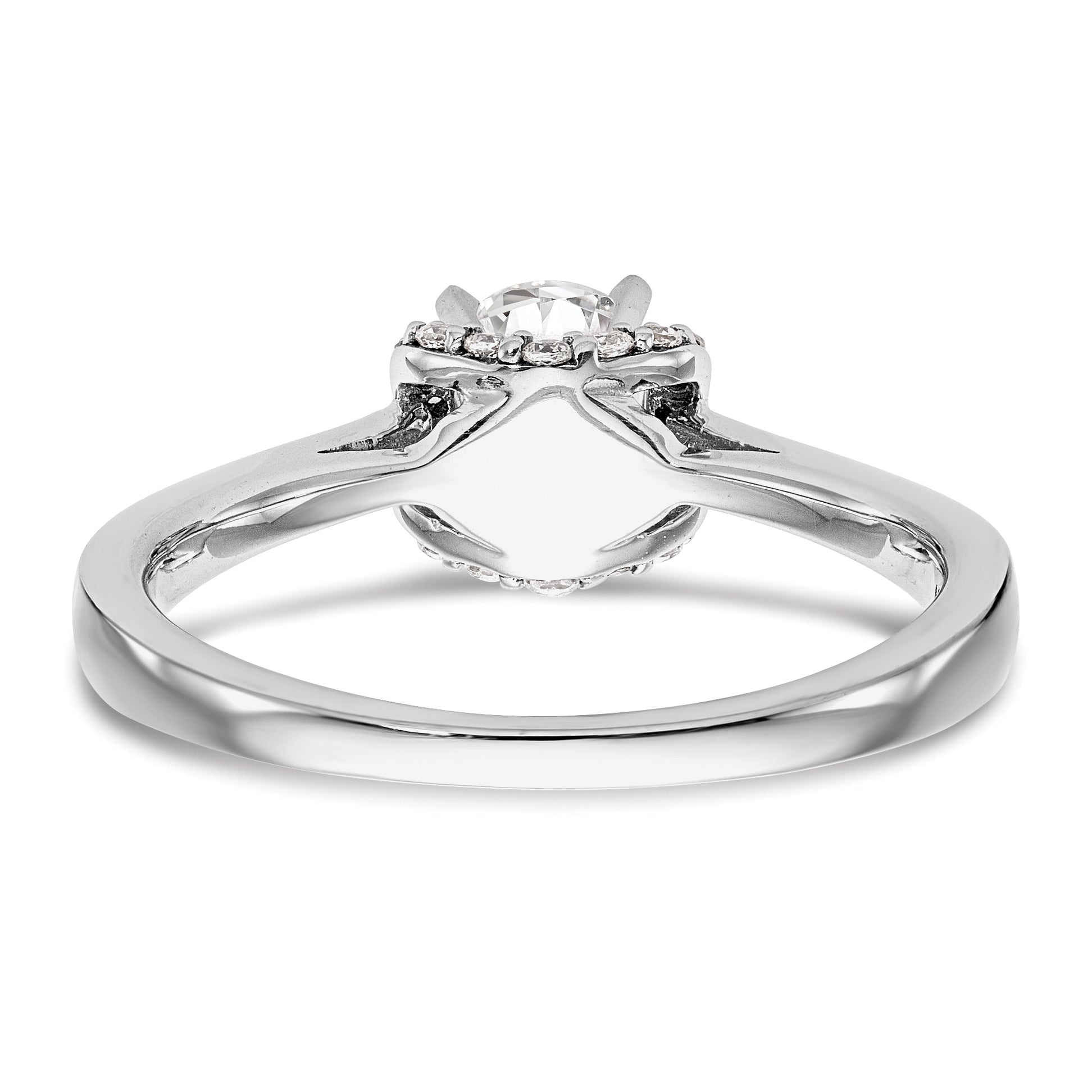 14K Weißgold Stift Set Synthetisch Diamant Verlobungsring