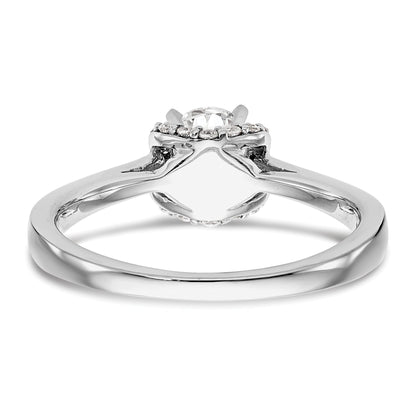 14K Weißgold Stift Set Synthetisch Diamant Verlobungsring