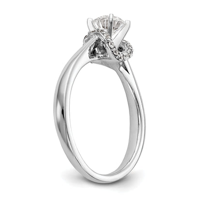 14K Weißgold Stift Set Synthetisch Diamant Verlobungsring