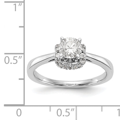 14K Weißgold Stift Set Synthetisch Diamant Verlobungsring