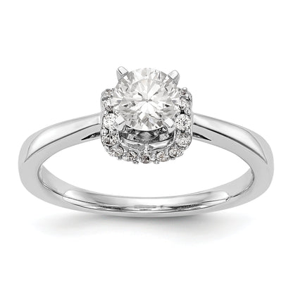 14K Weißgold Stift Set Synthetisch Diamant Verlobungsring