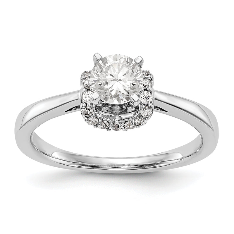 14K Weißgold Stift Set Synthetisch Diamant Verlobungsring