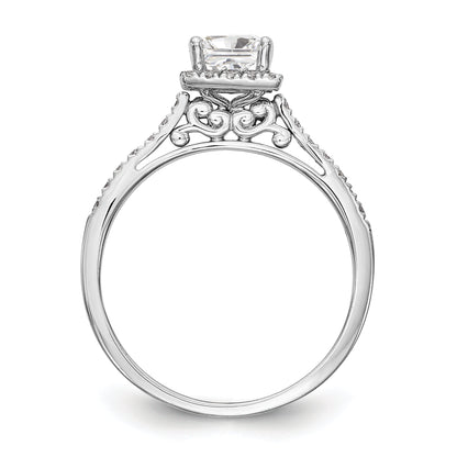 1/3 Ct. Natürlich Princess Schliff Diamant Halbfassung Verlobungsring in 14K Weißgold (center Diamant Is Not Included)