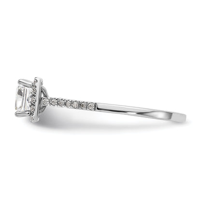 1/3 Ct. Natürlich Princess Schliff Diamant Halbfassung Verlobungsring in 14K Weißgold (center Diamant Is Not Included)
