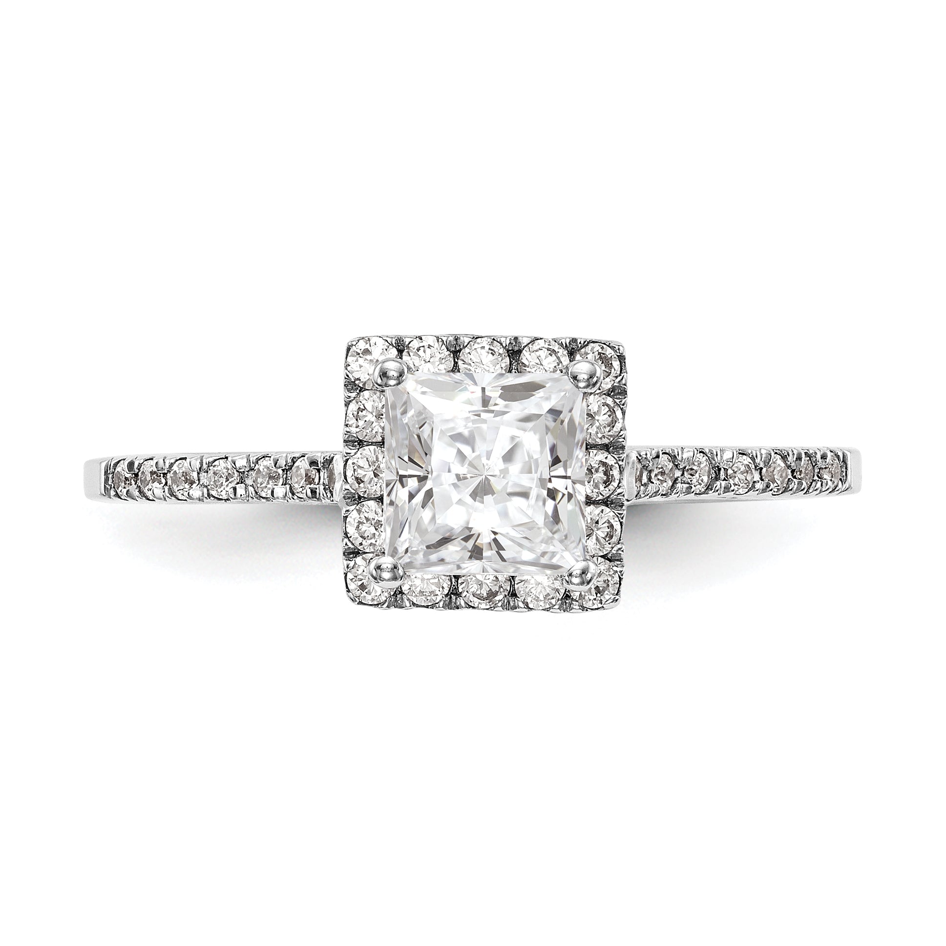 1/3 Ct. Natürlich Princess Schliff Diamant Halbfassung Verlobungsring in 14K Weißgold (center Diamant Is Not Included)