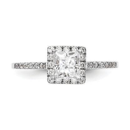 1/3 Ct. Natürlich Princess Schliff Diamant Halbfassung Verlobungsring in 14K Weißgold (center Diamant Is Not Included)