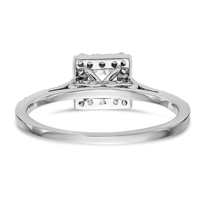 1/3 Ct. Natürlich Princess Schliff Diamant Halbfassung Verlobungsring in 14K Weißgold (center Diamant Is Not Included)