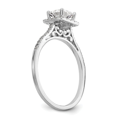 1/3 Ct. Natürlich Princess Schliff Diamant Halbfassung Verlobungsring in 14K Weißgold (center Diamant Is Not Included)