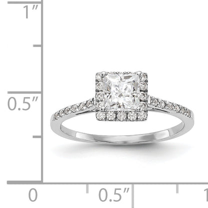 1/3 Ct. Natürlich Princess Schliff Diamant Halbfassung Verlobungsring in 14K Weißgold (center Diamant Is Not Included)