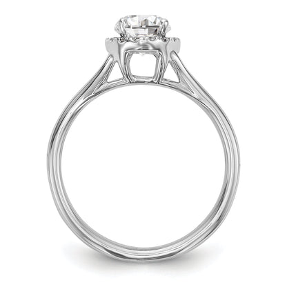 14K Weißgold Oval Heiligenschein Synthetisch Diamant Split Shank Verlobungsring