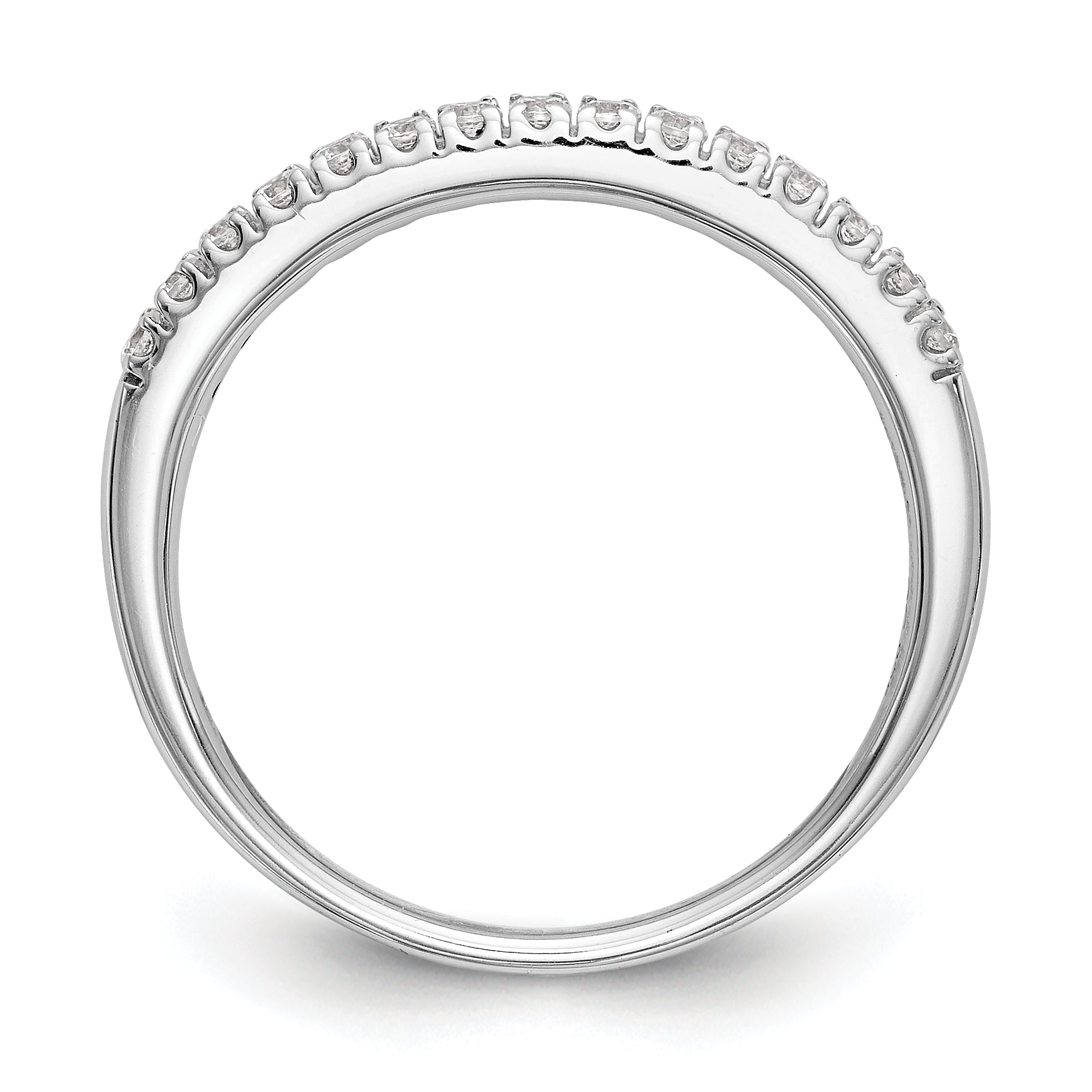 14K Weißgold Diamant-Trauring