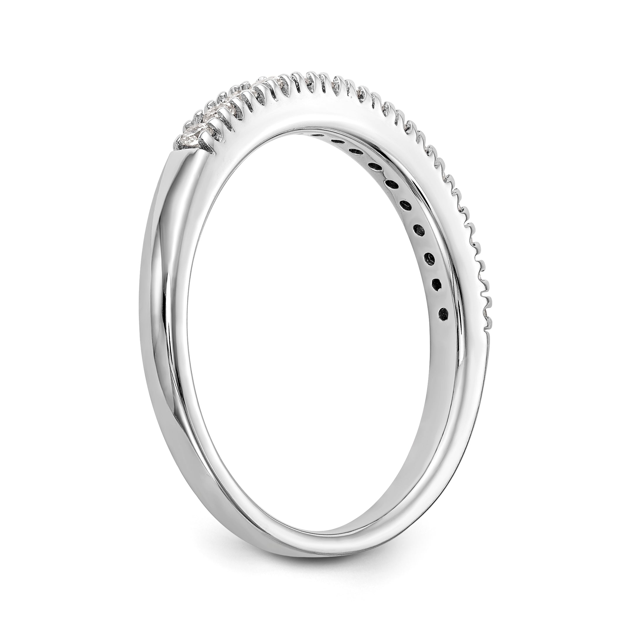 14K Weißgold Diamant-Trauring