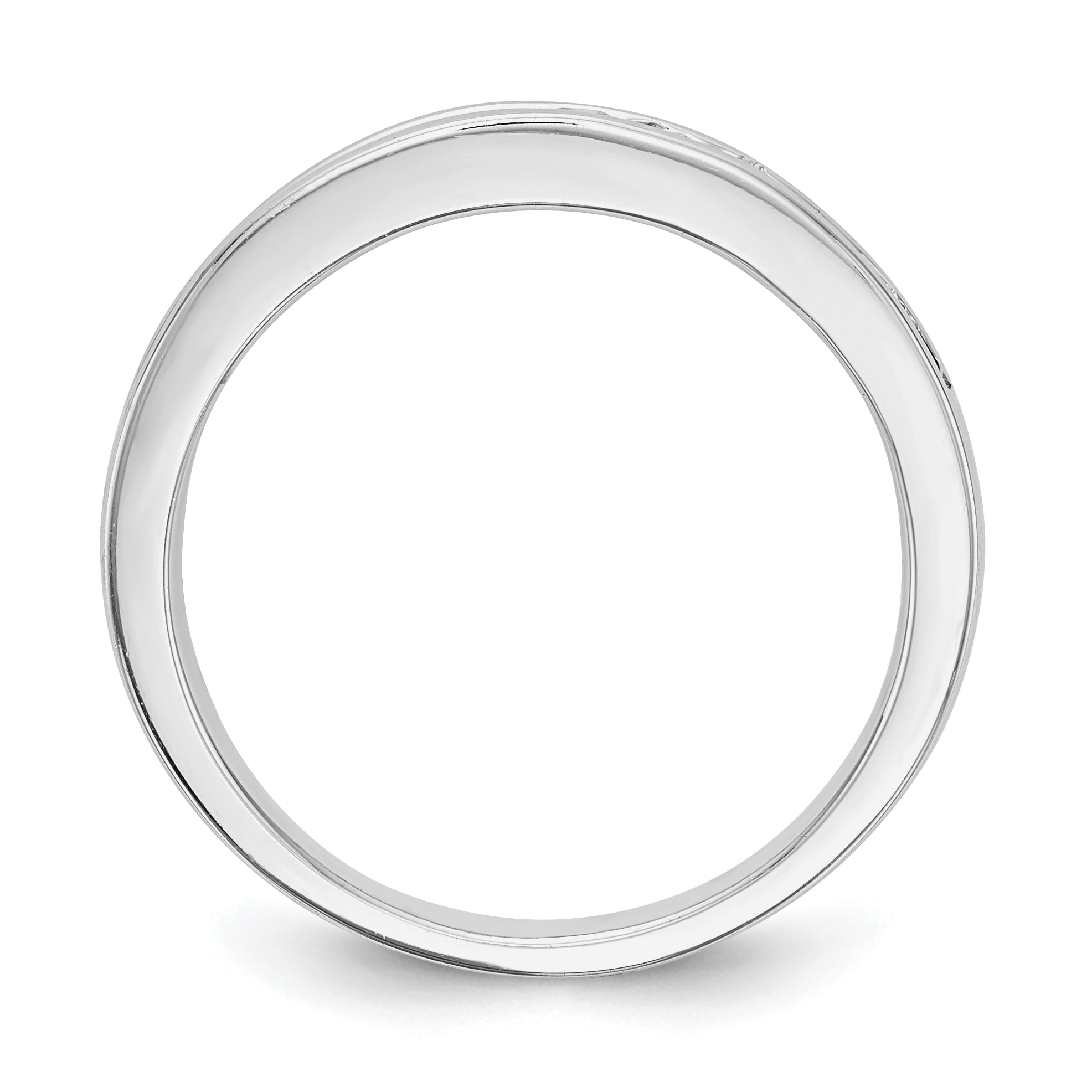 14K Weißgold Diamant-Trauring