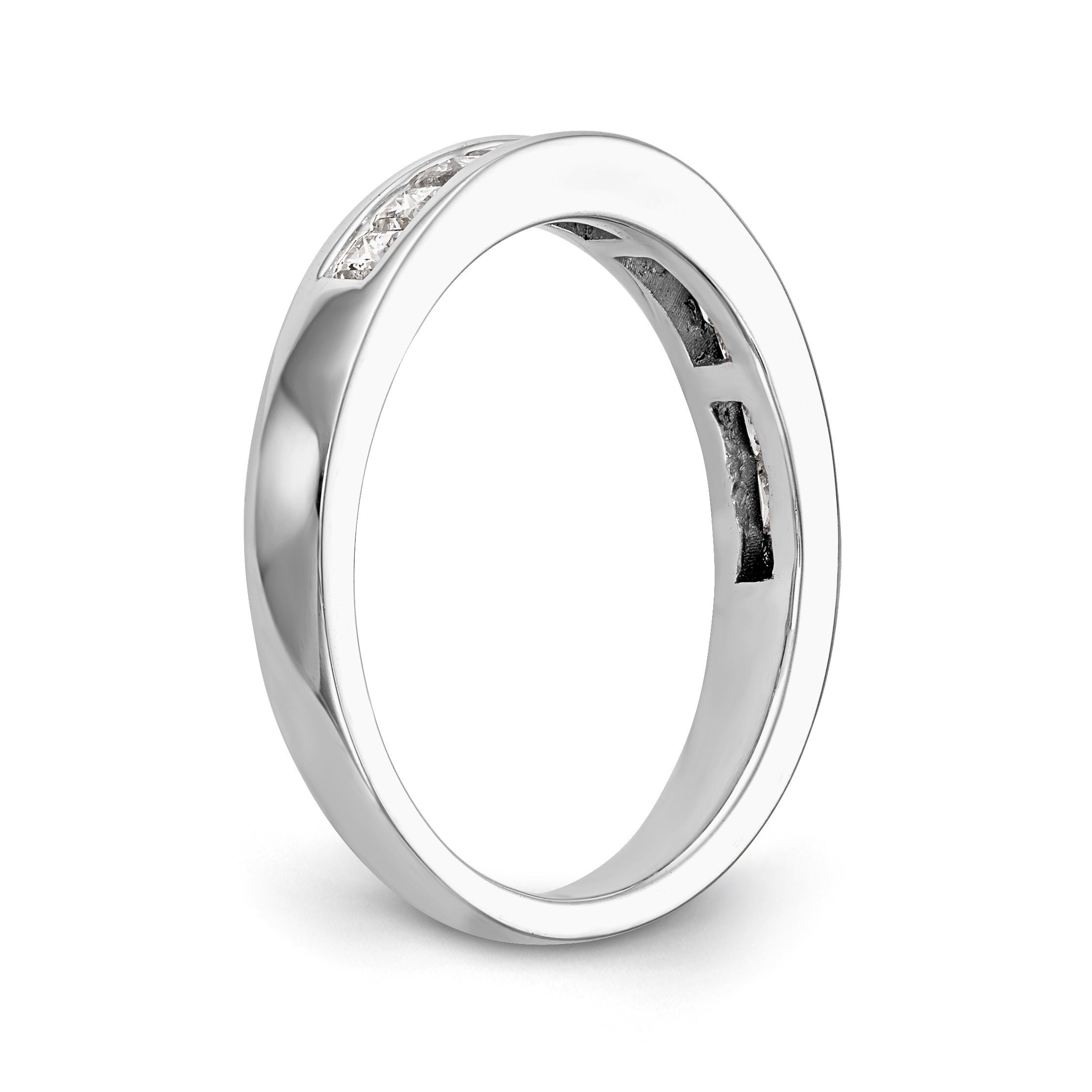 14K Weißgold Diamant-Trauring