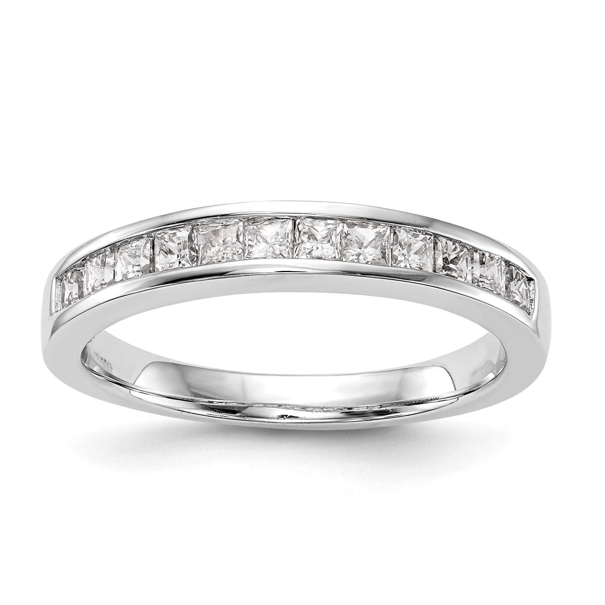 14K Weißgold Diamant-Trauring