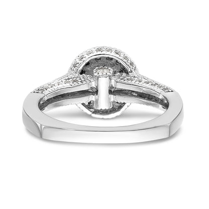 14K Weißgold Verlobungsring mit rundem simuliertem Diamanten und Halo-Fassung
