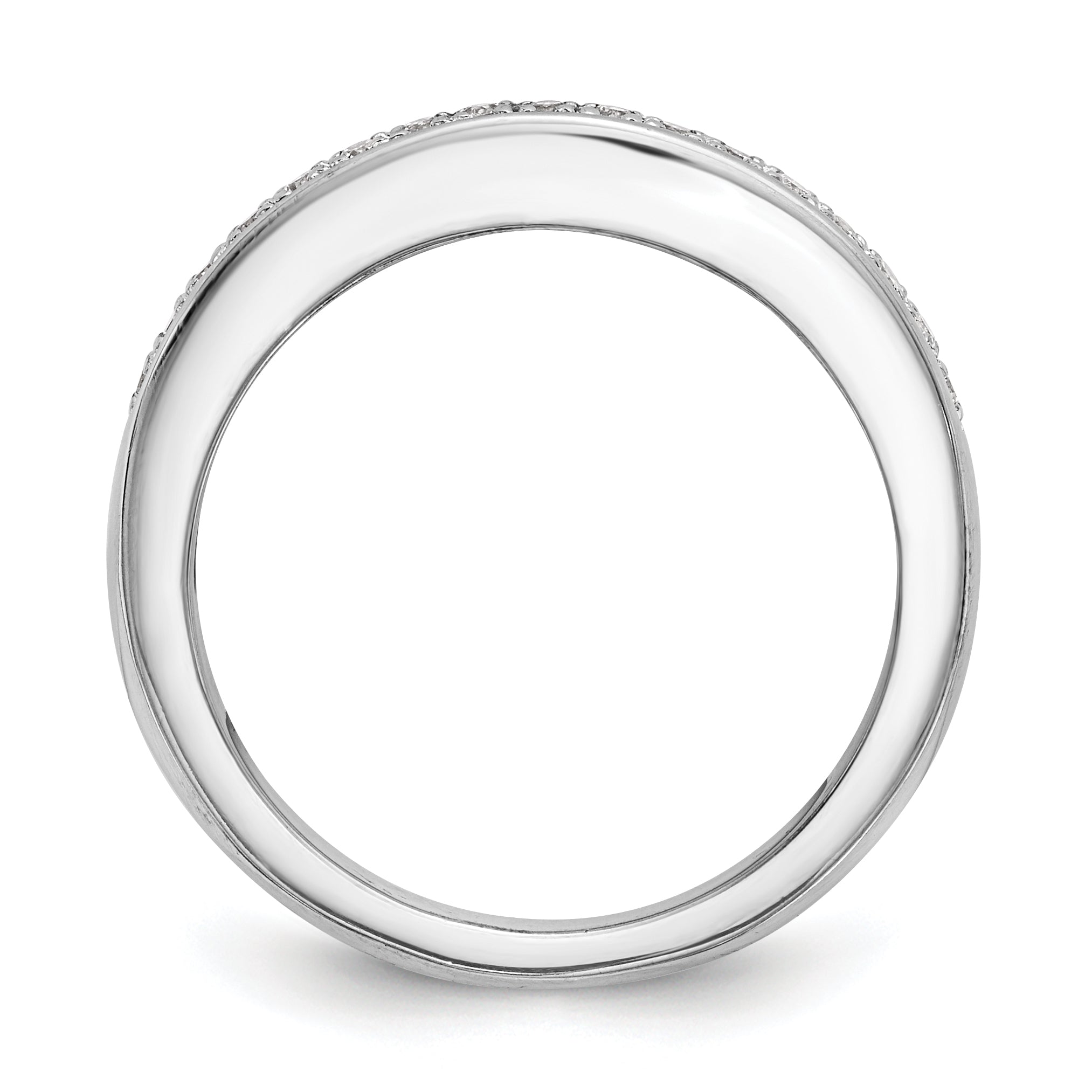 14K Weißgold Ehering mit Diamanten