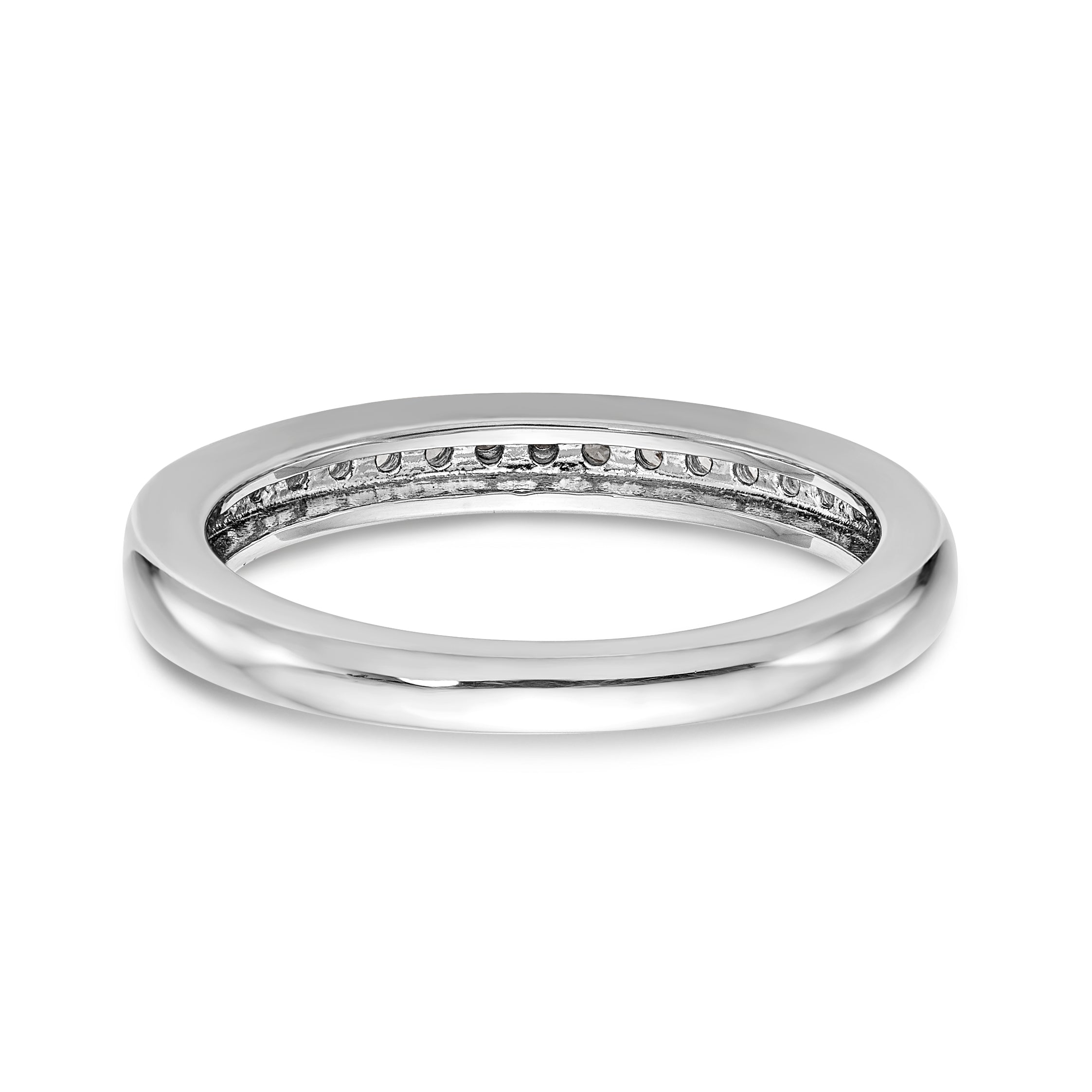 14K Weißgold Ehering mit Diamanten