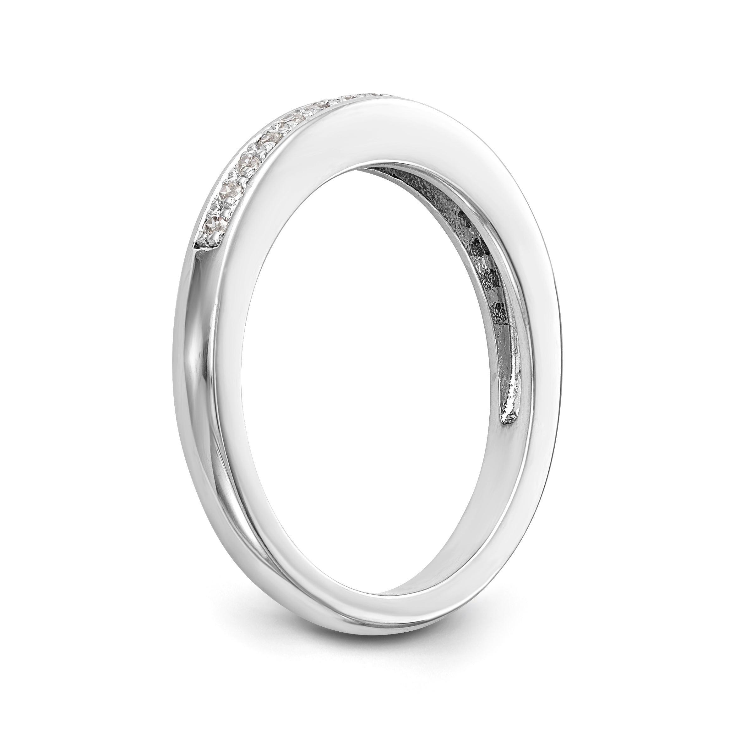 14K Weißgold Diamant-Trauring