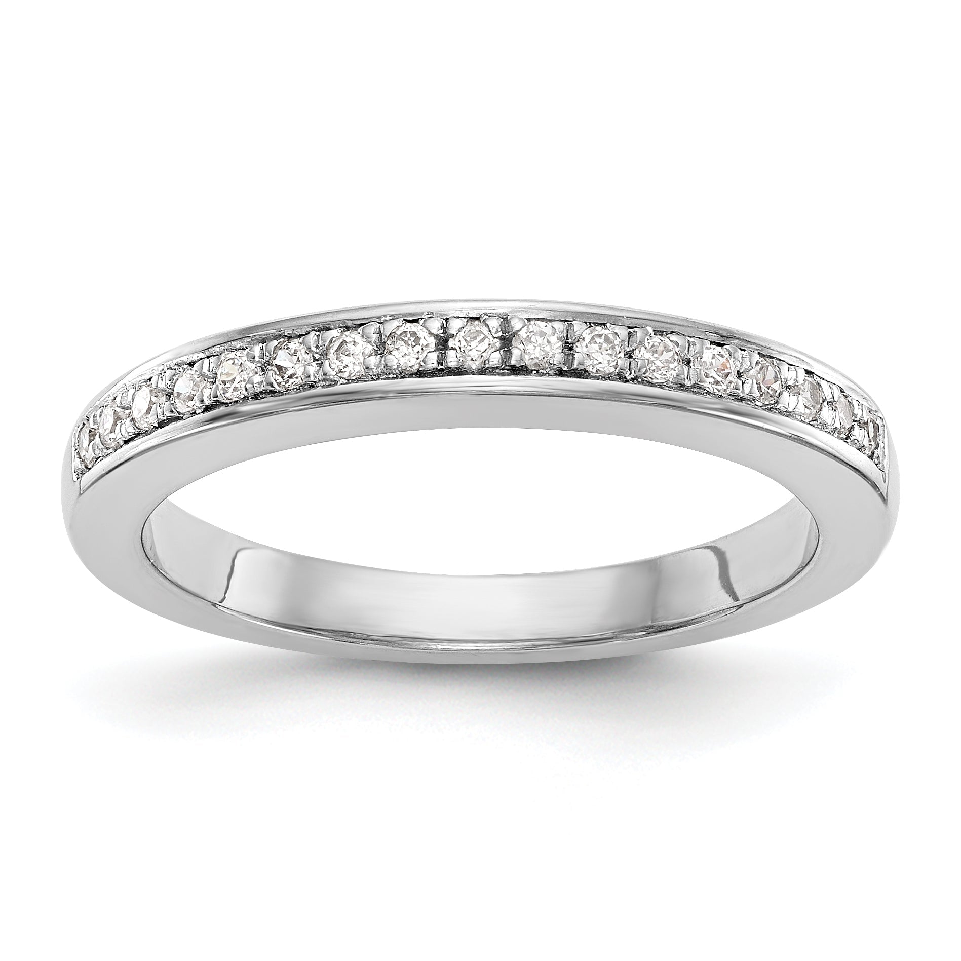 14K Weißgold Ehering mit Diamanten
