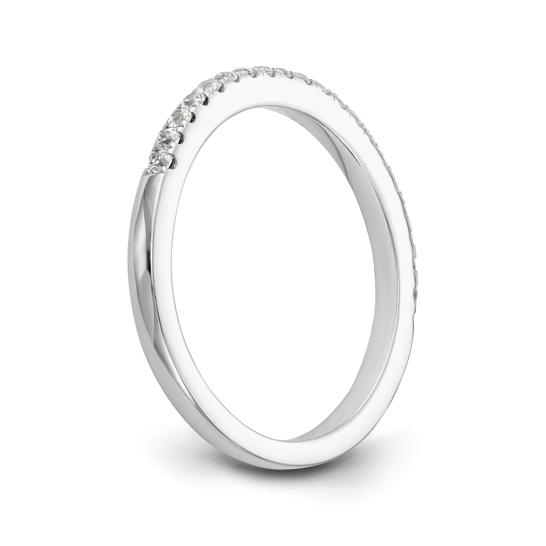 Trauring aus 14K Weißgold mit Diamanten
