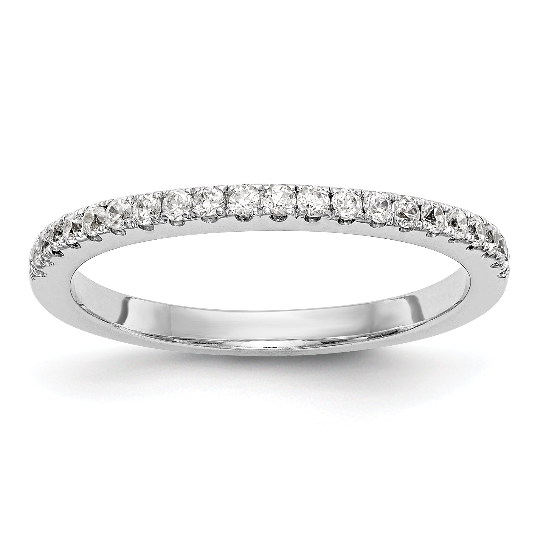 Trauring aus 14K Weißgold mit Diamanten