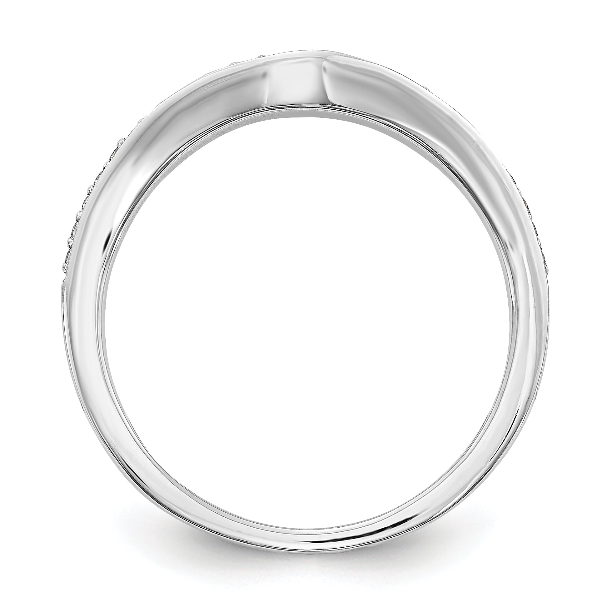 Ehering aus 14K Weißgold mit Diamanten