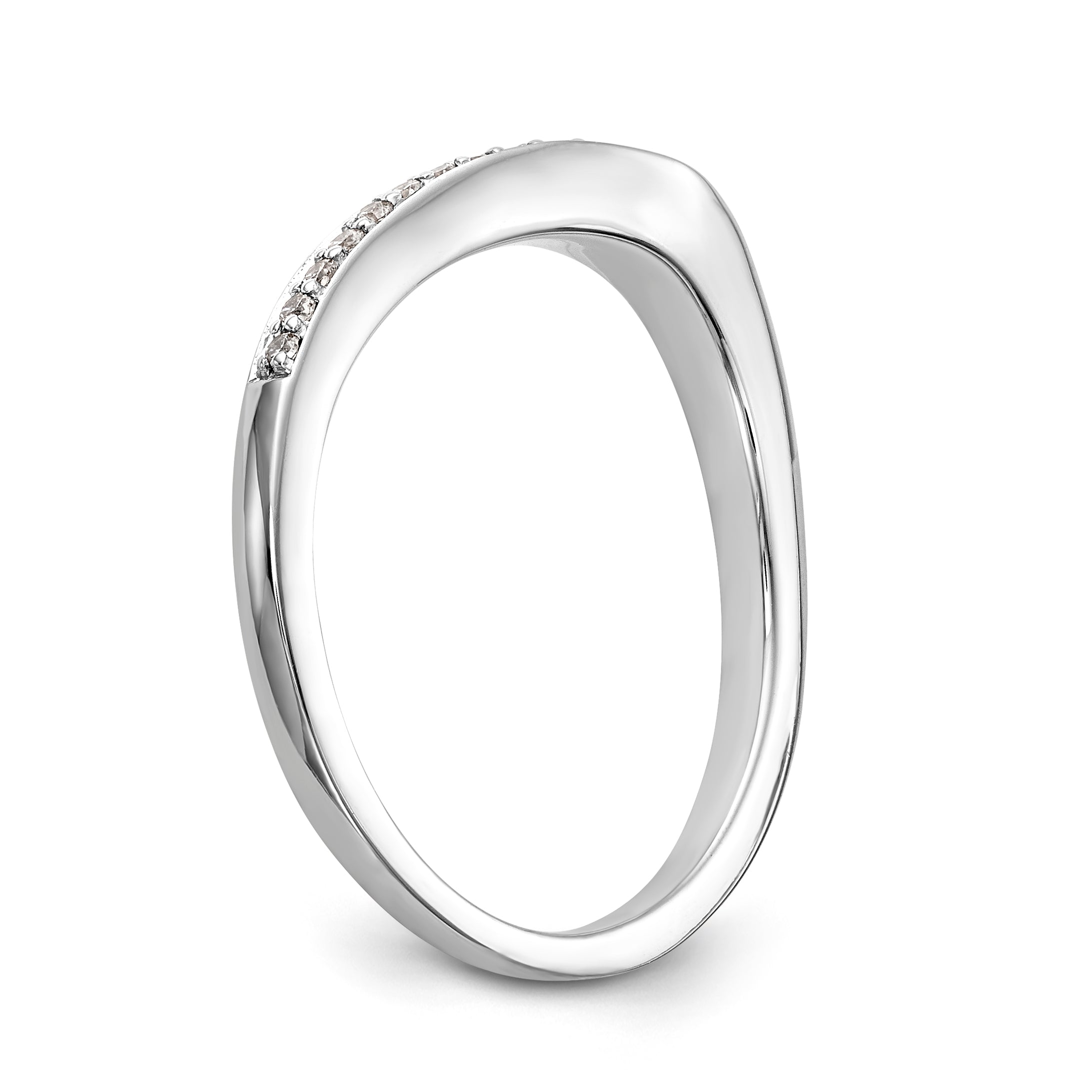 Ehering aus 14K Weißgold mit Diamanten