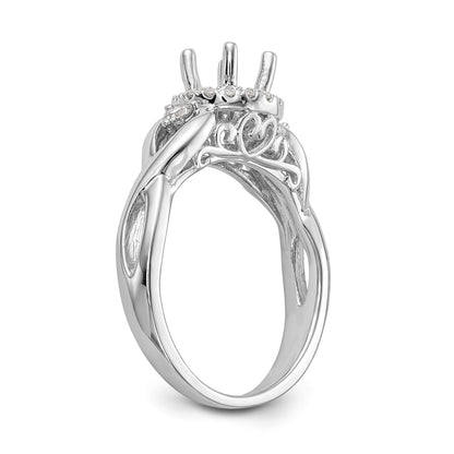 14K Weißgold Halo-Verlobungsring mit rundem simuliertem Diamant